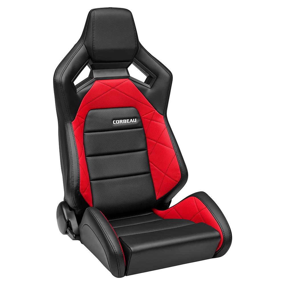 Corbeau Sportline RRX Reclining Seat - Black W/ Red Insert