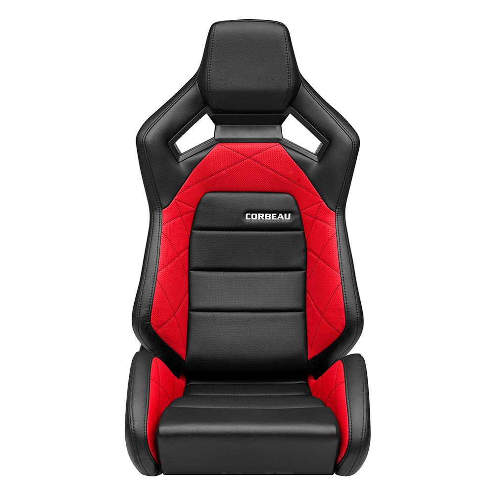 Corbeau Sportline RRX Reclining Seat - Black W/ Red Insert