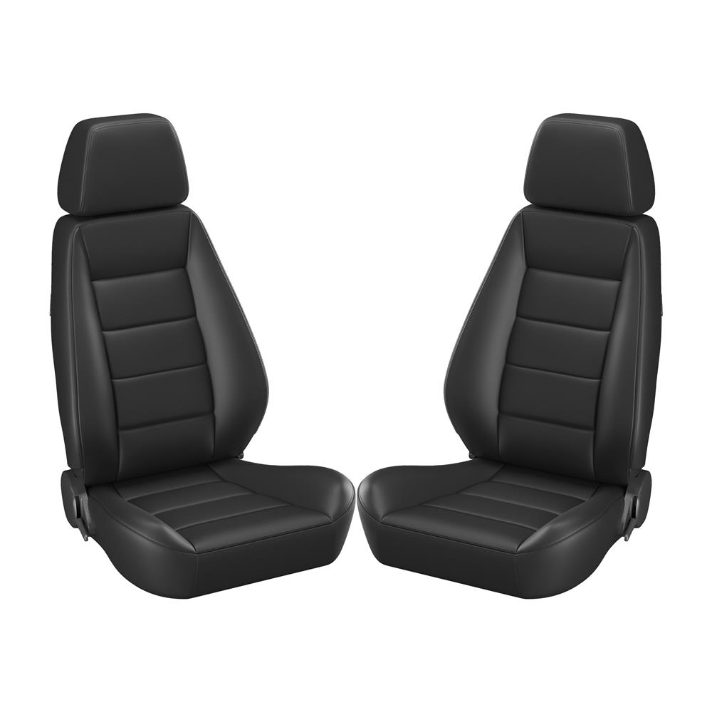 Corbeau Sport Seat Pair  - Black Leather