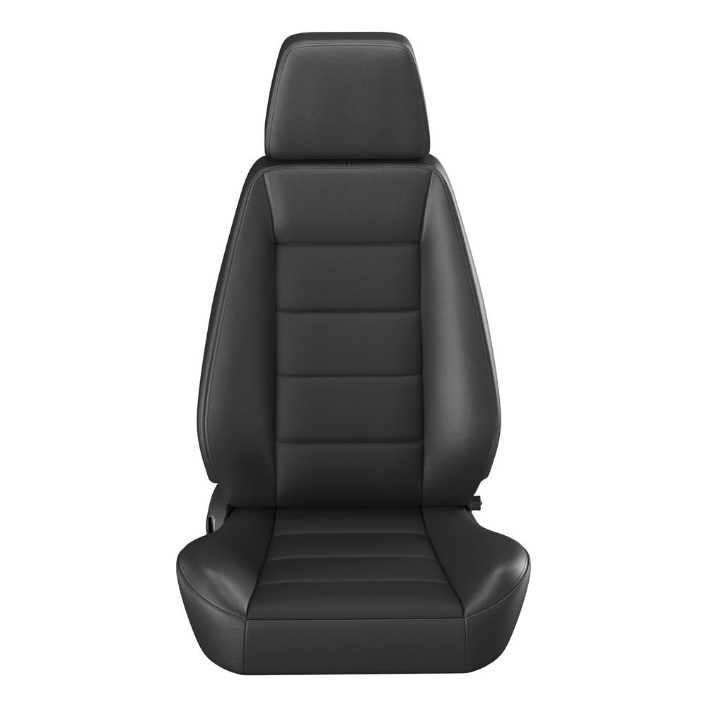 Black Corbeau Vinyl Sport Seat Pair - Cloth Insert