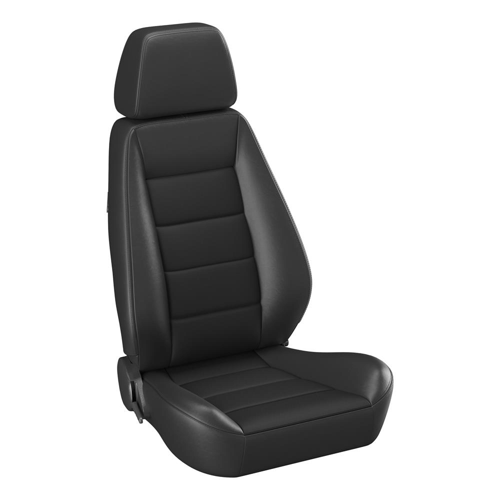 Black Corbeau Vinyl Sport Seat Pair - Cloth Insert