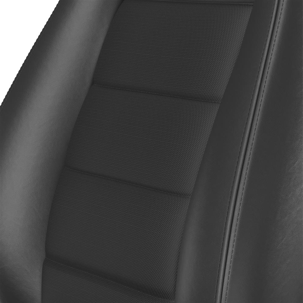Black Corbeau Vinyl Sport Seat Pair - Cloth Insert
