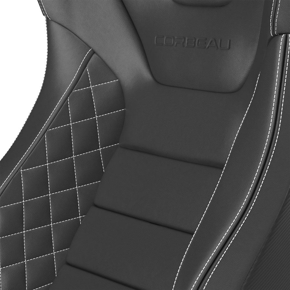 Corbeau Sportline RRS Racing Seat Pair  - Black Vinyl Diamond/White Stitching