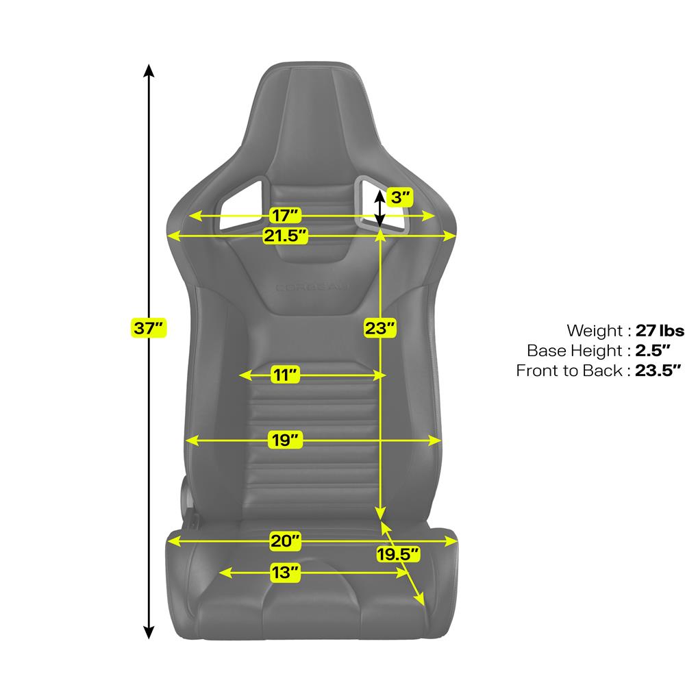 Corbeau Sportline RRS Racing Seat Pair  - White Vinyl/Black Stitching 