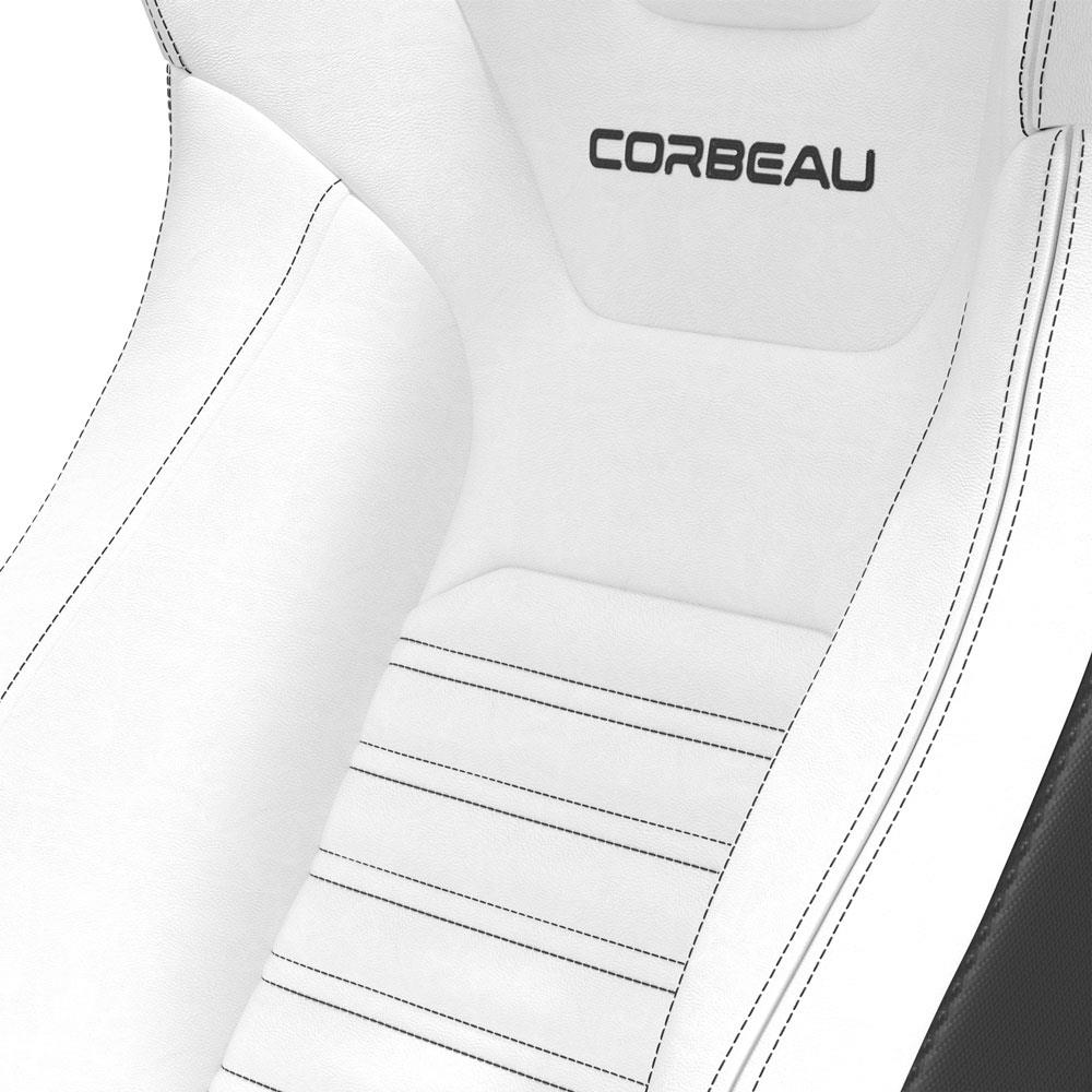 Corbeau Sportline RRS Racing Seat Pair  - White Vinyl/Black Stitching 