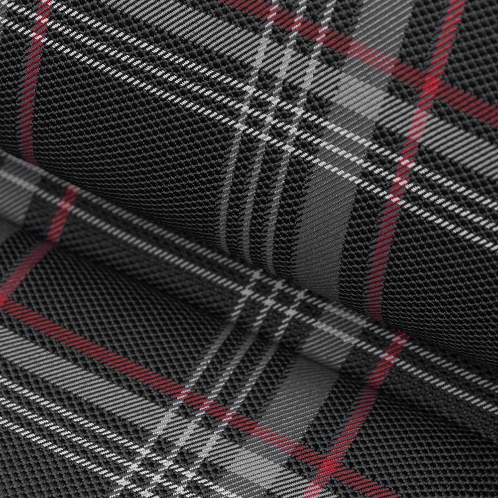 Corbeau Sportline RRX Reclining Seat - Black Vinyl w/ Red Plaid Cloth