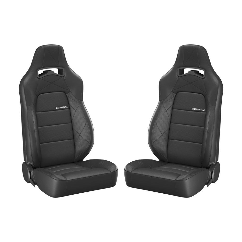 Corbeau Trailcat Seat Pair - Vinyl  - Black