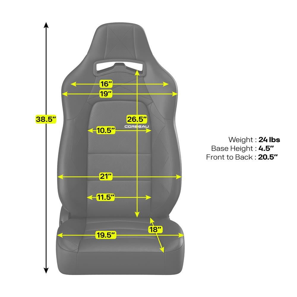 Corbeau Trailcat Seat Pair - Vinyl  - Black