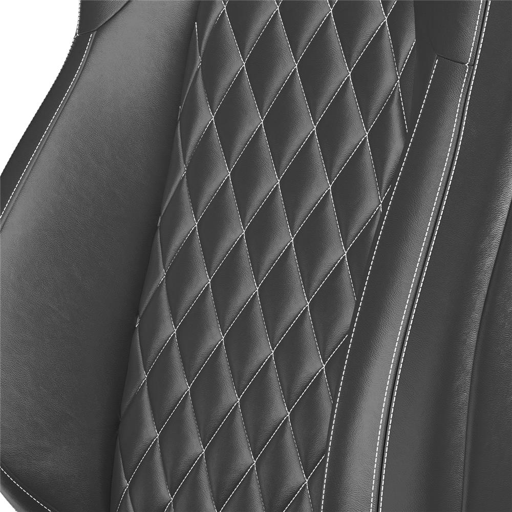 Corbeau Trailcat Seat Pair - Diamond Pattern  - Black Vinyl w/ White Stitching