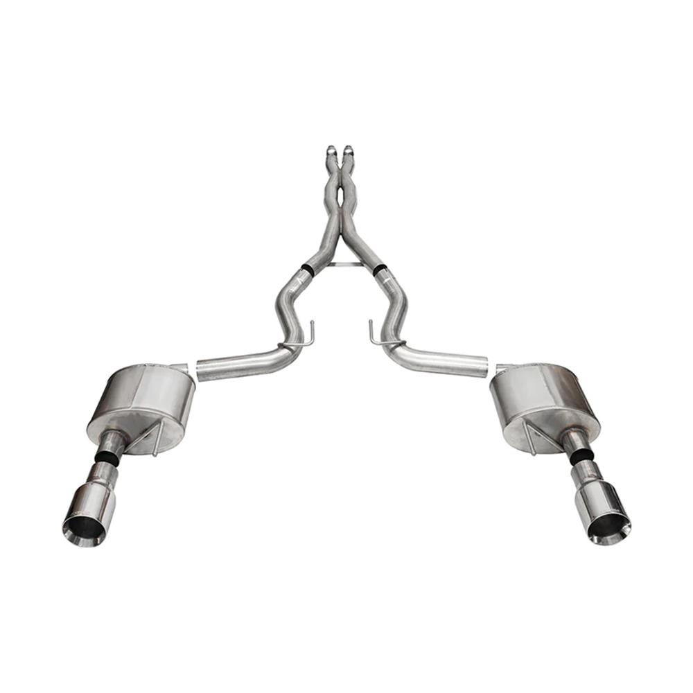 2024-25 Mustang Corsa Sport 3" Cat Back Exhaust  - Polished Straight Cut Tips GT