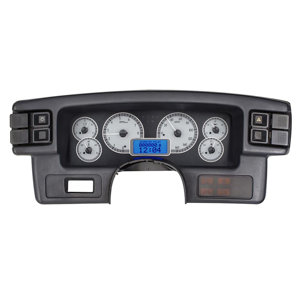 1987-89 Mustang Dakota Digital VHX Digital Gauge Cluster  - Alloy Face w/ Blue Backlighting
