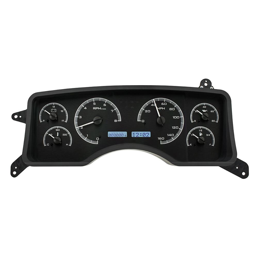 1990-93 Mustang Dakota Digital VHX Digital Instrument Cluster  - Black Alloy w/ White Backlighting