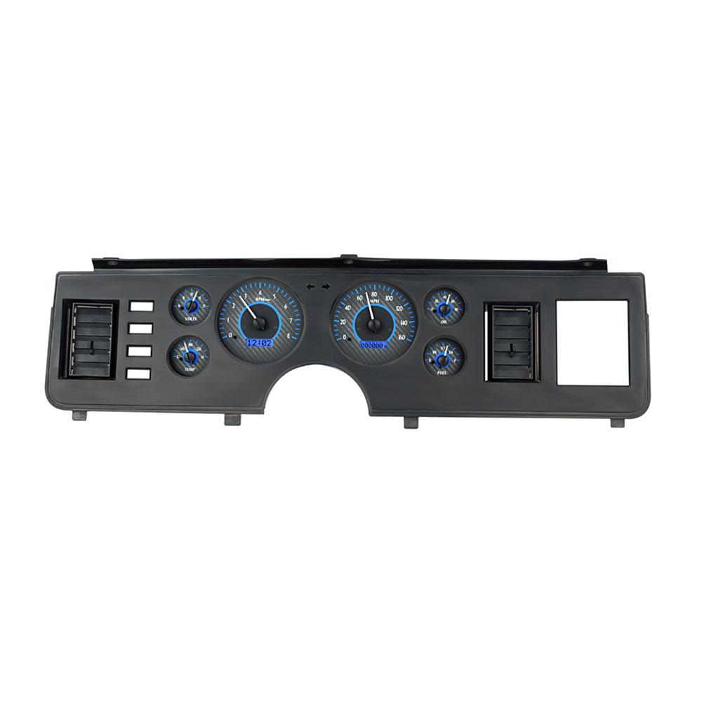 1979-1986 Mustang Dakota Digital VHX Digital Instrument Cluster - Carbon Face w/ Blue Backlighting