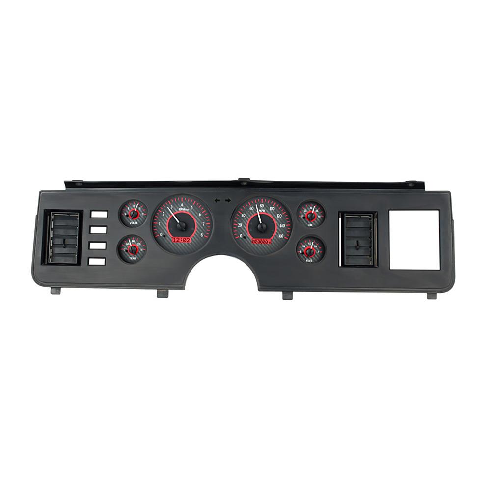 1979-86 Mustang Dakota Digital VHX Digital Instrument Cluster  - Carbon Face w/ Red Backlighting