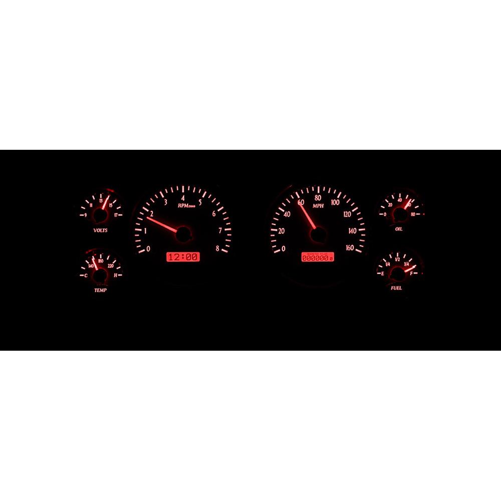 1979-86 Mustang Dakota Digital VHX Digital Instrument Cluster  - Carbon Face w/ Red Backlighting