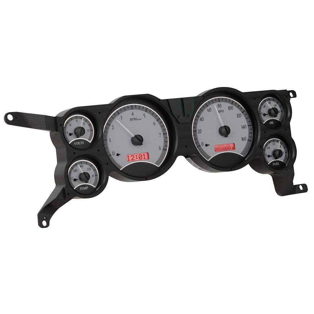 1979-86 Mustang Dakota Digital VHX Digital Instrument Cluster  - Satin Face w/ Red Backlighting