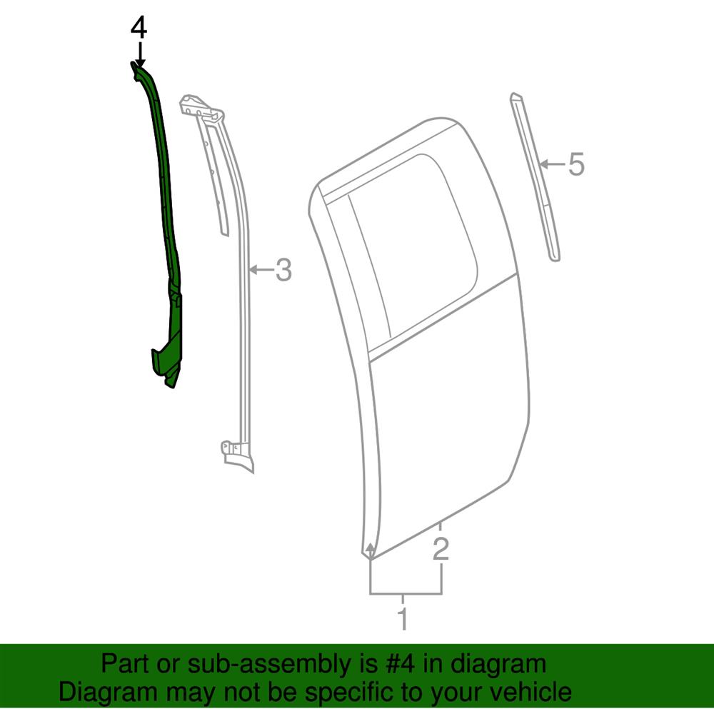 2010-14 F-150 Raptor Center Lower Weatherstrip - RH Super Cab