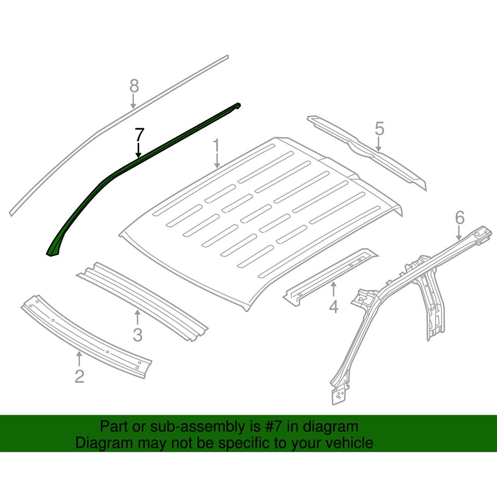 2010-14 F-150 Raptor Top Of Door To Roof Weatherstrip - LH Crew Cab