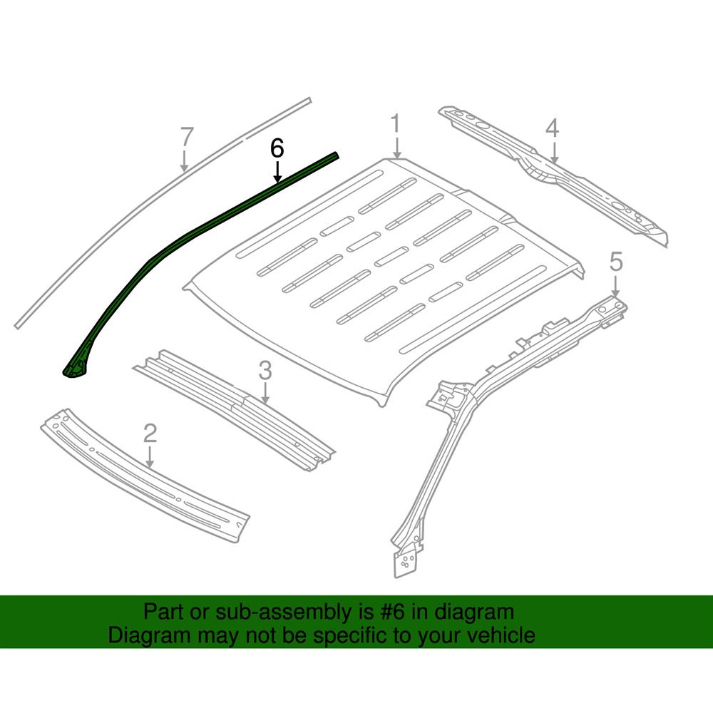 2010-14 F-150 Raptor Top Of Door To Roof Weatherstrip - LH Super Cab