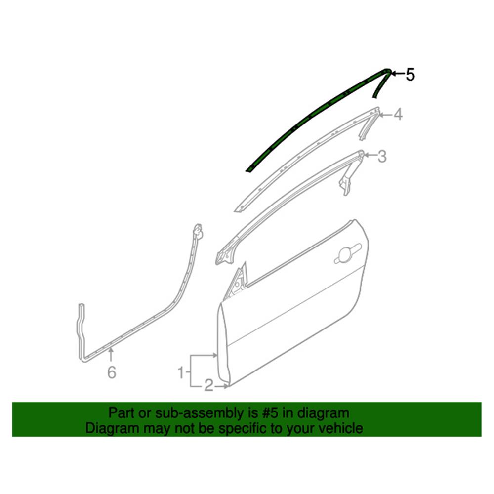 2005-2014 Mustang Roof Rail Molding Seal - LH
