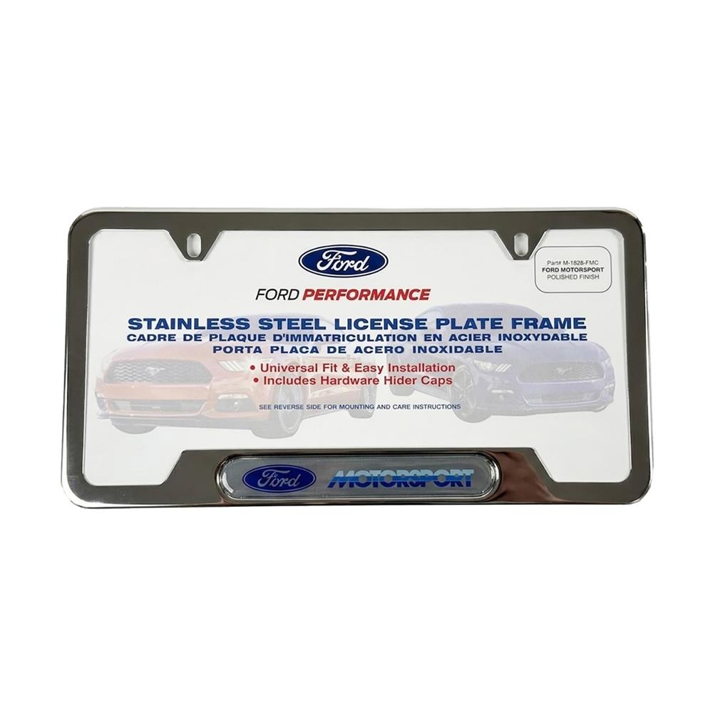 Ford Motorsport License Plate Frame  - Stainless Steel