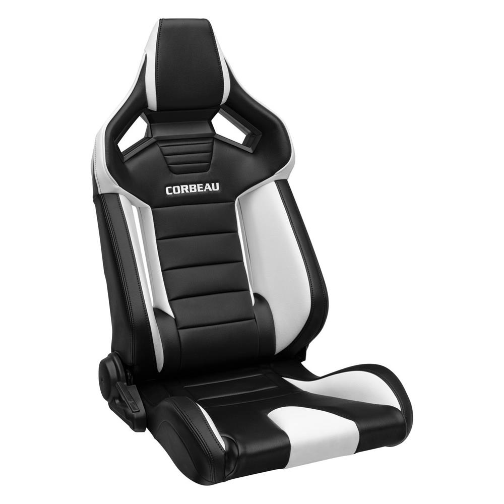 Corbeau FXR Racing Seat Pair - Vinyl  - Black w/ White Inserts