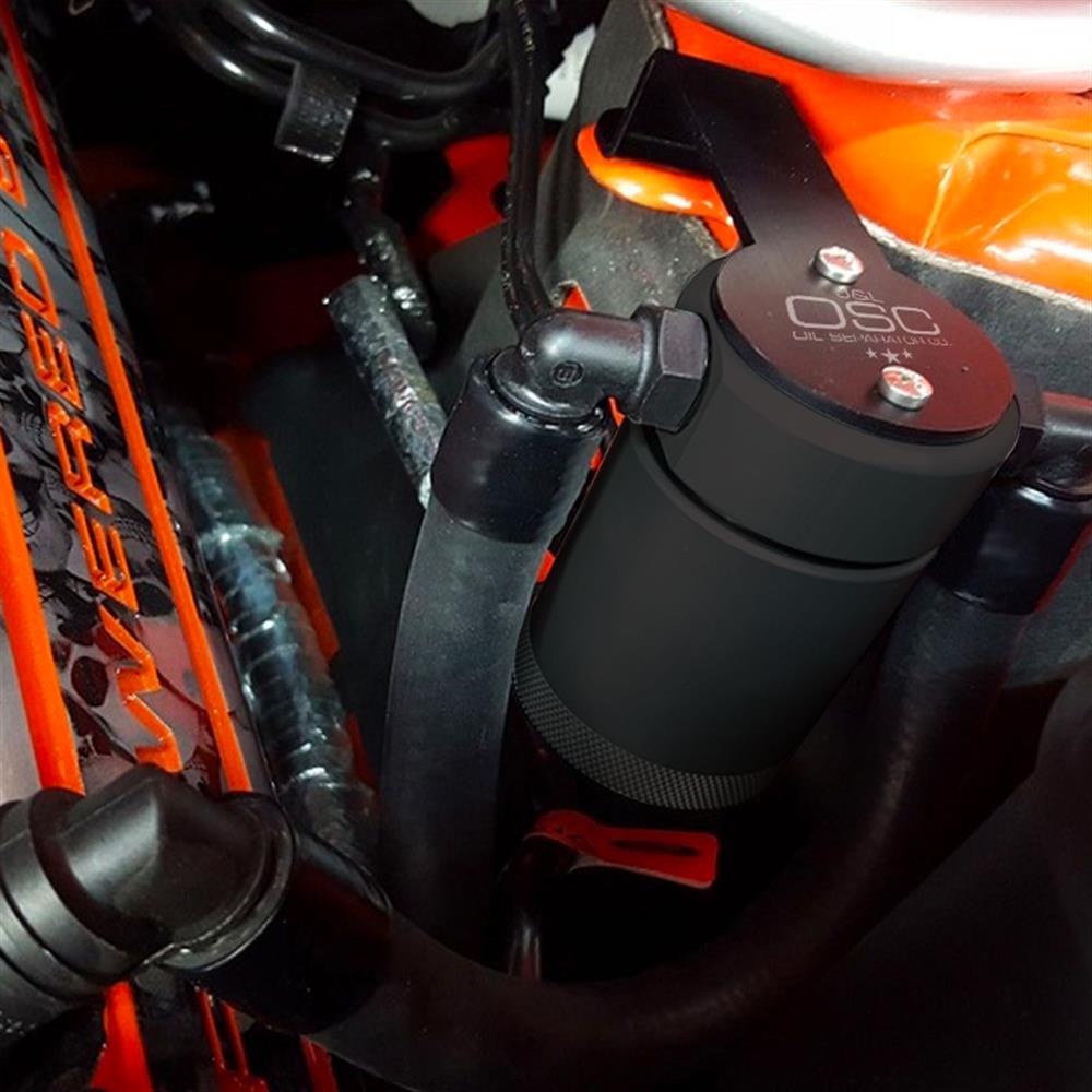 2011-2017 Mustang J&L 3.0 Oil Separator Driver Side - Black - GT/Boss