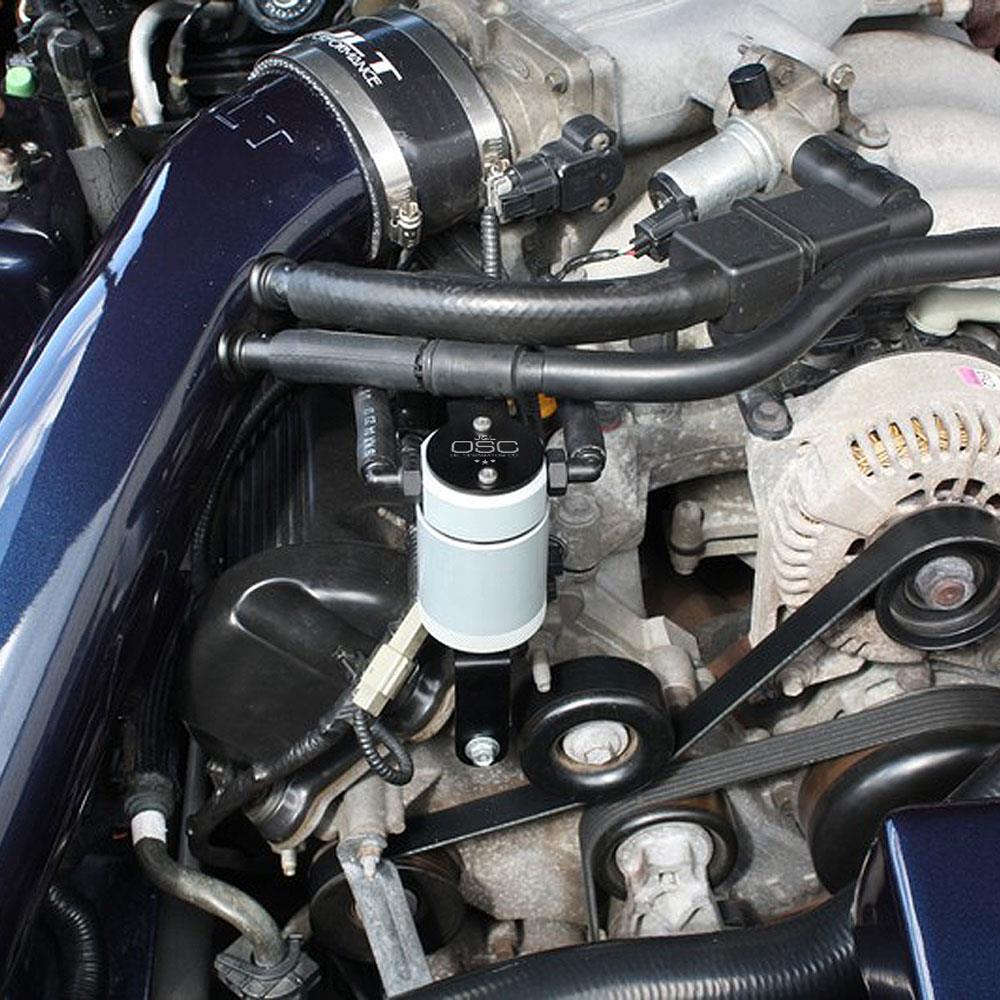 1999-2004 Mustang J&L 3.0 Oil Separator Passenger Side - Clear - GT/Bullitt
