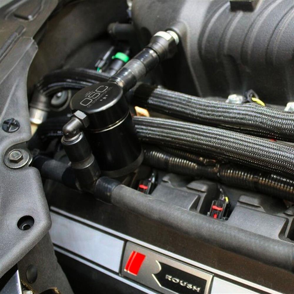 2011-2017 Mustang J&L 3.0 Oil Separator Passenger Side - Supercharged - Black - GT