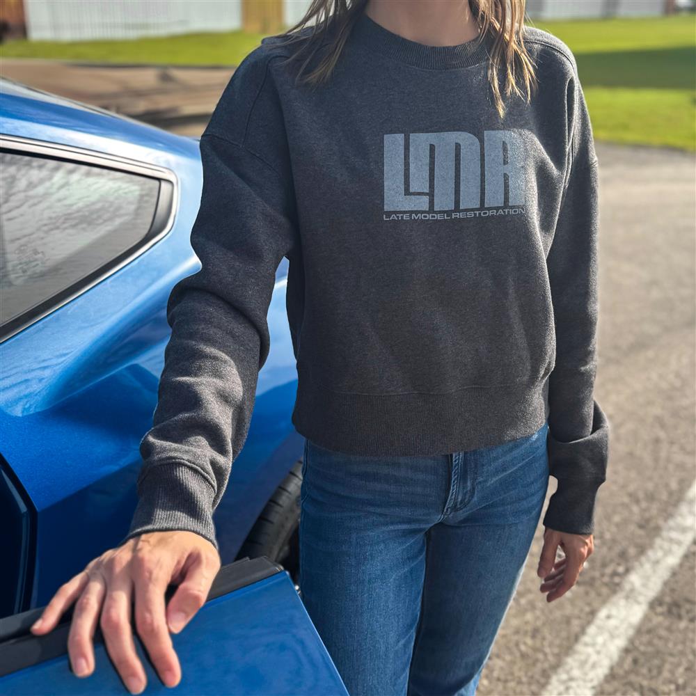 LMR Women's Cropped Crew Fleece  - Heathered Charcoal