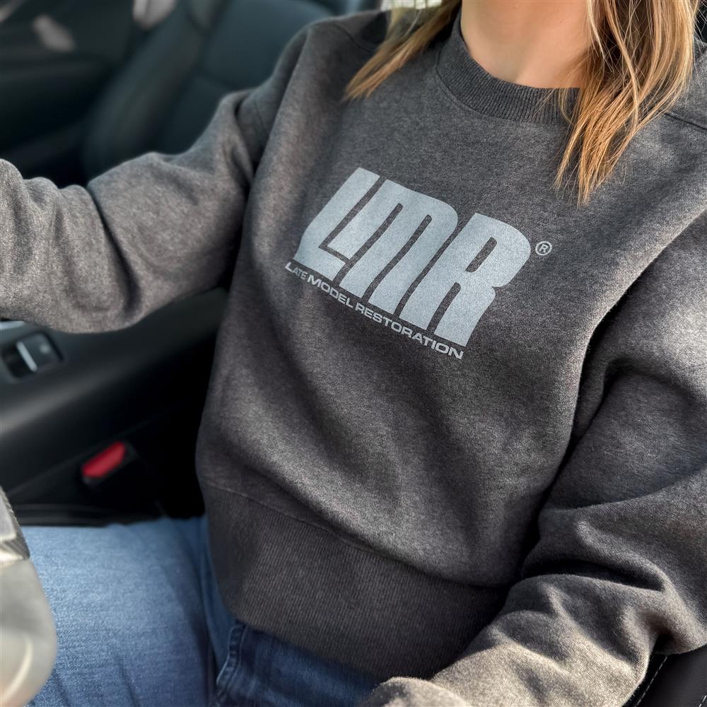 LMR Women's Cropped Crew Fleece  - Heathered Charcoal