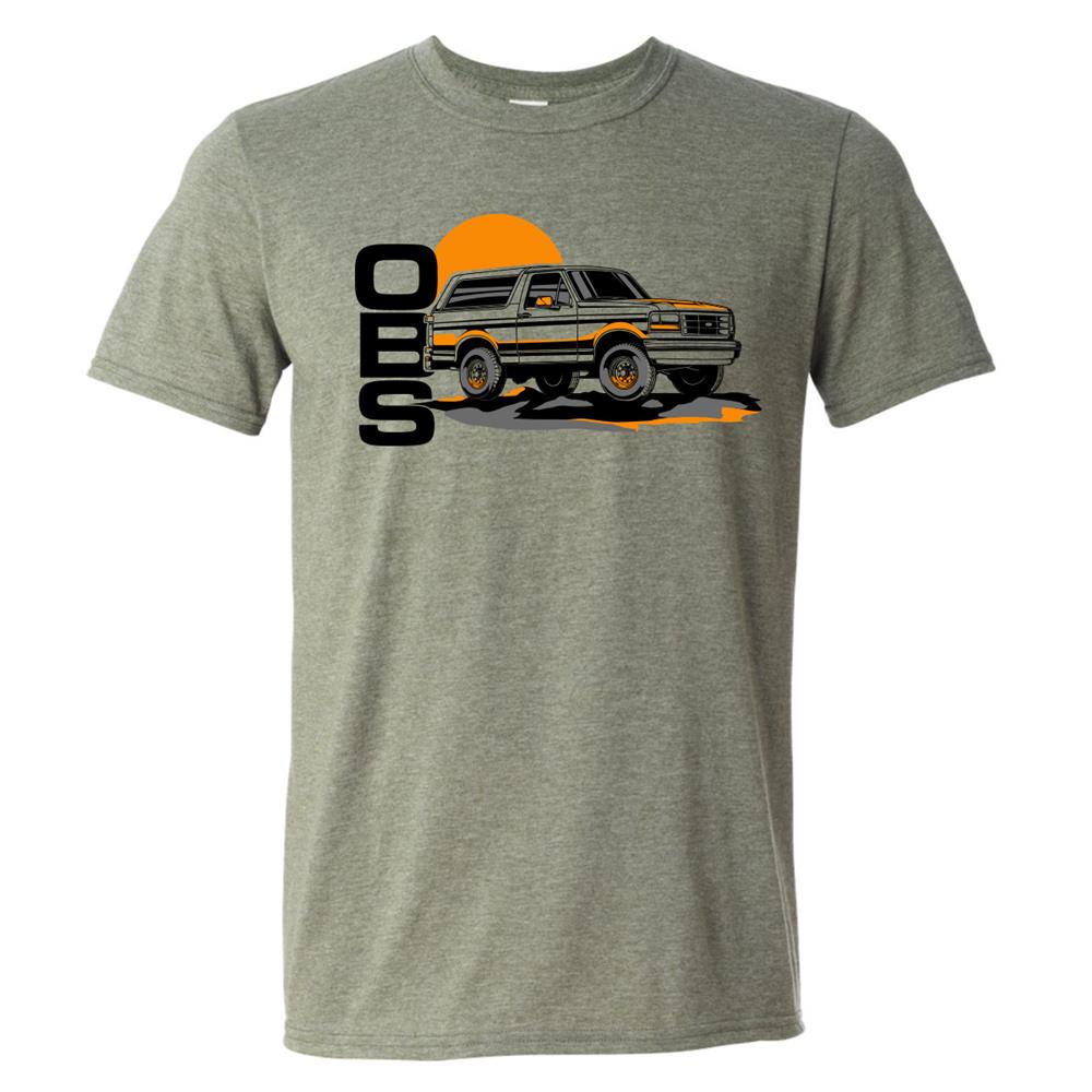 LMR OBS Bronco Retro Sun T-Shirt - Extra Large  - Olive Green