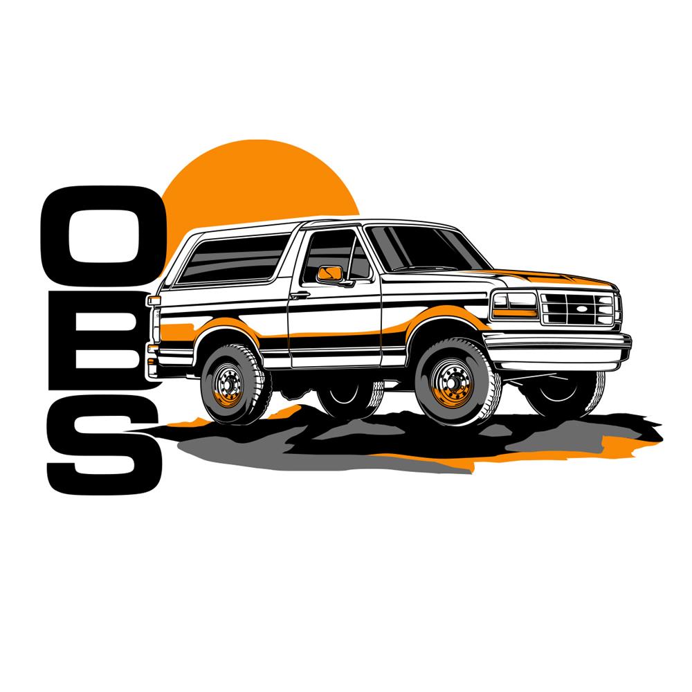 LMR OBS Bronco Retro Sun T-Shirt - XXL  - Olive Green