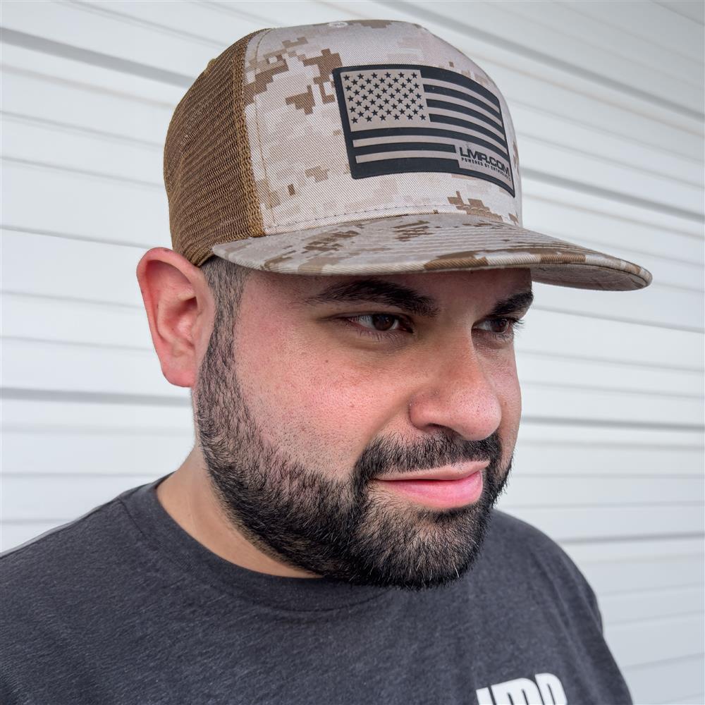 LMR USA Flag Snapback Hat  - Desert Camo