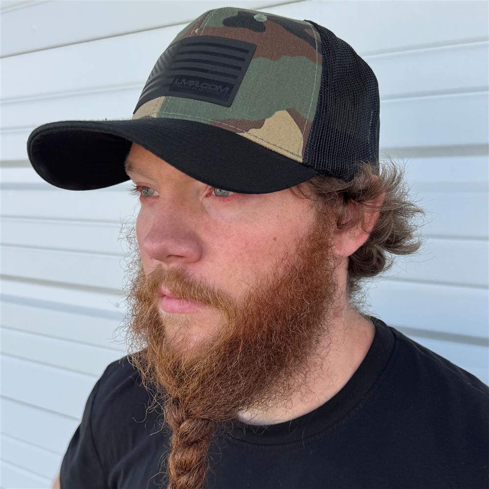 LMR USA Flag Snapback Hat  - Woodland Camo