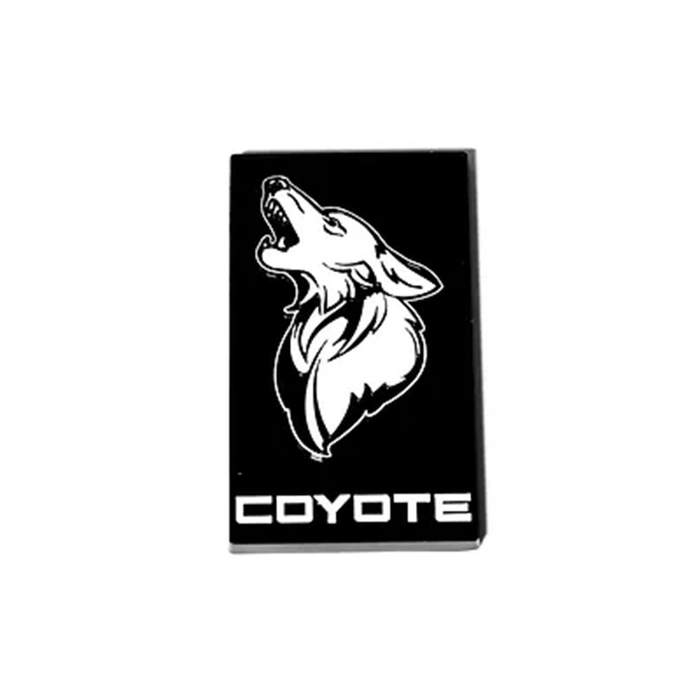 Coyote Badge Shop Mustang V3 Coyote Emblem - Black w/ White (79-24)  V3-COY-WB