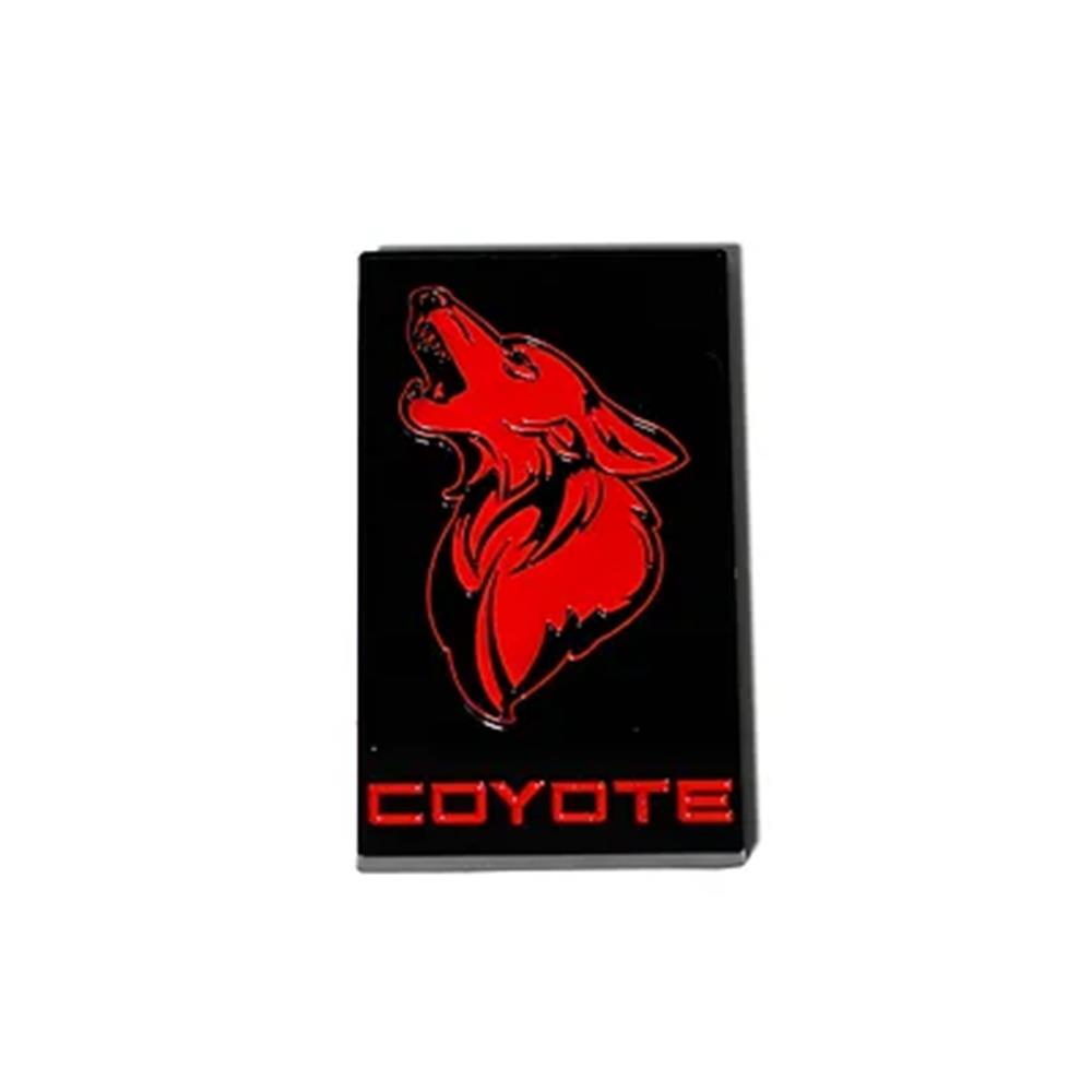 Mustang V3 Coyote Emblem - Black W/ Red (79-25) - LMR