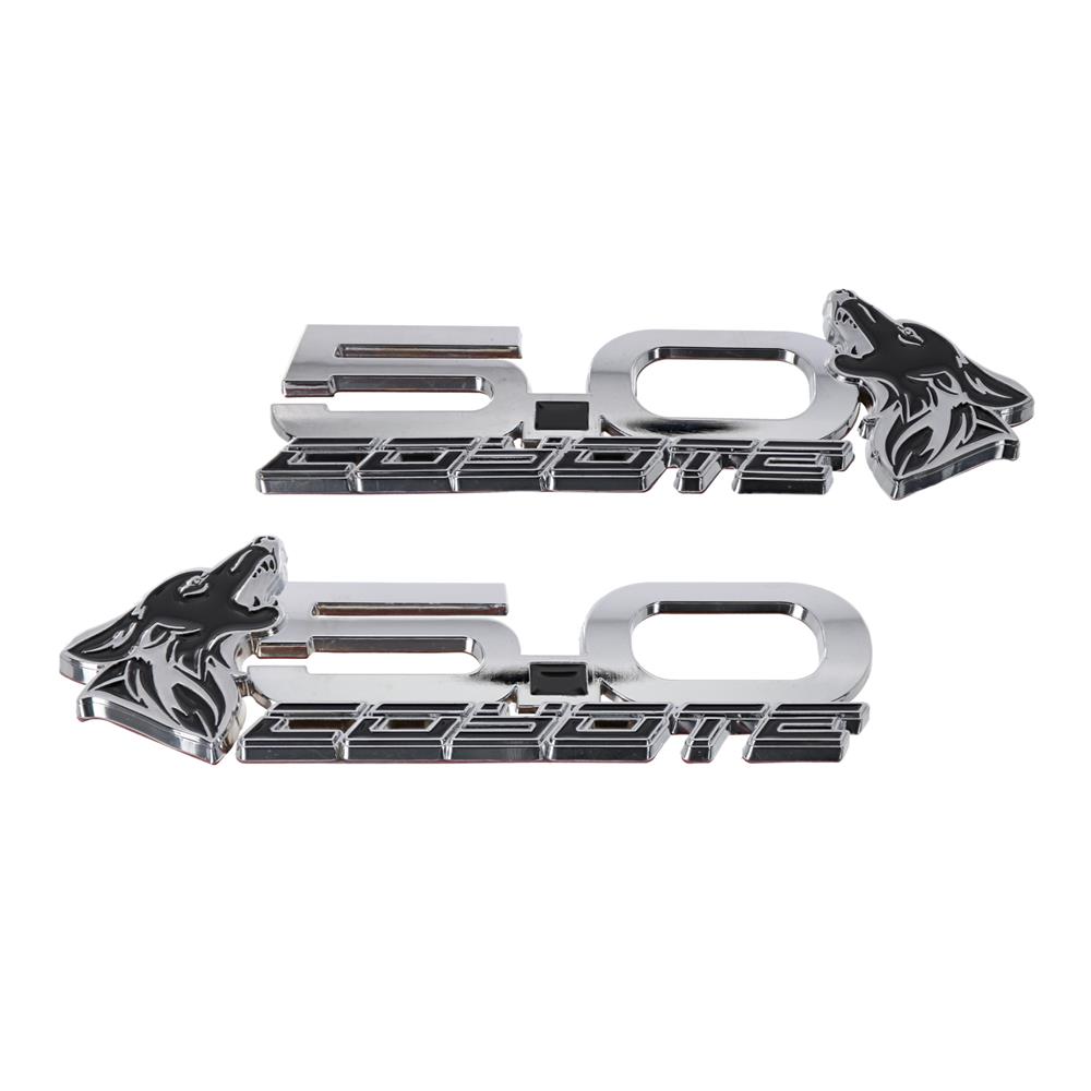 1979-25 Mustang V4 5.0 Fender Emblem Kit  - Chrome w/ Black
