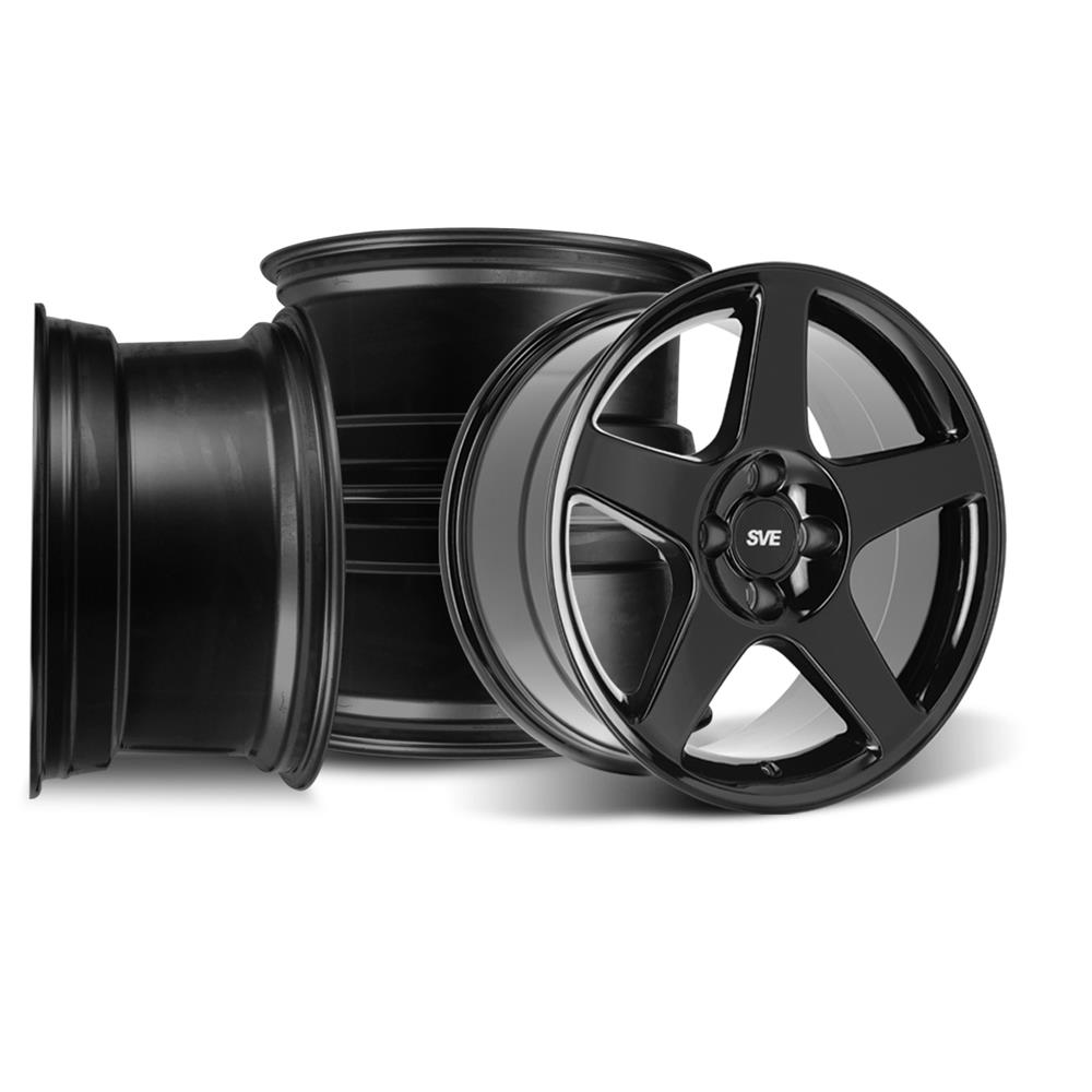 1979-93 Mustang SVE 4 Lug 03 Cobra Wheel Kit - 17x8/9  - Black