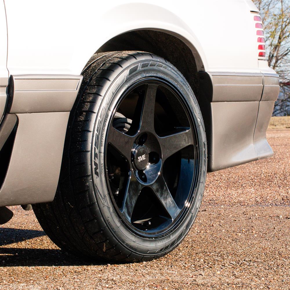 1979-93 Mustang SVE 4 Lug 03 Cobra Wheel & Nitto Tire Kit  - 17x8/9  - Black