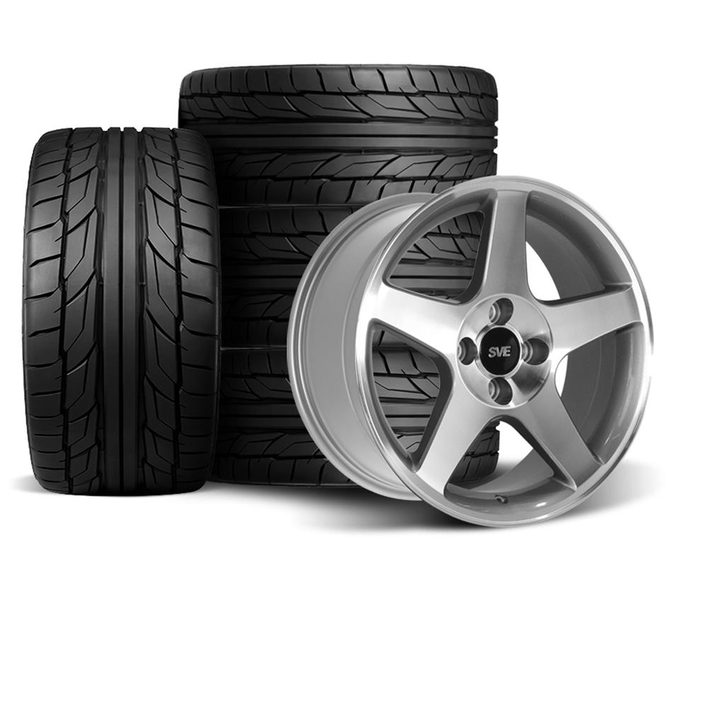 1979-93 Mustang SVE 4 Lug 03 Cobra Wheel & Nitto Tire Kit - 17x8  - Machined