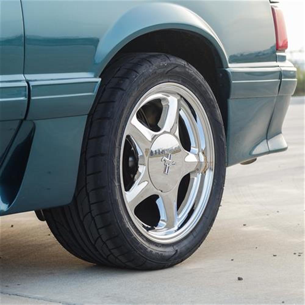 Mustang 5 Lug Pony Wheel & Nitto Tire Kit - 17x8/10 - Chrome (79-93)