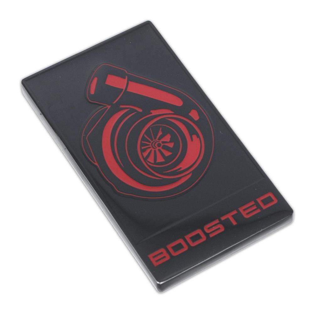 Mustang MF-Auto Designs Boosted Emblem - Black w/ Red | 15-22