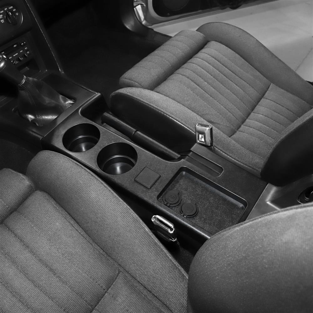 1987-93 Mustang Center Console Kit with Charging Ports  - Black