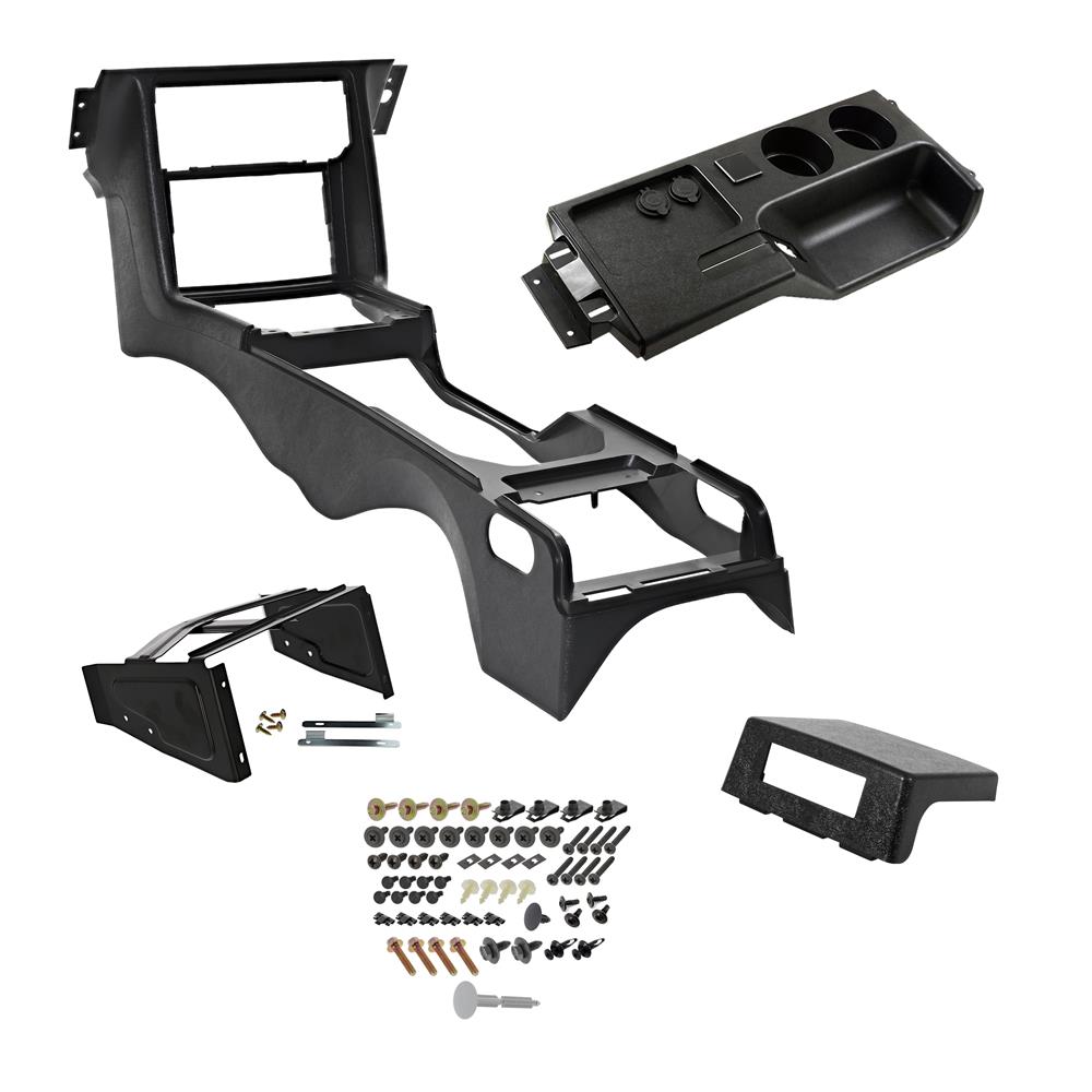 1987-93 Mustang Center Console Kit with Charging Ports  - Black