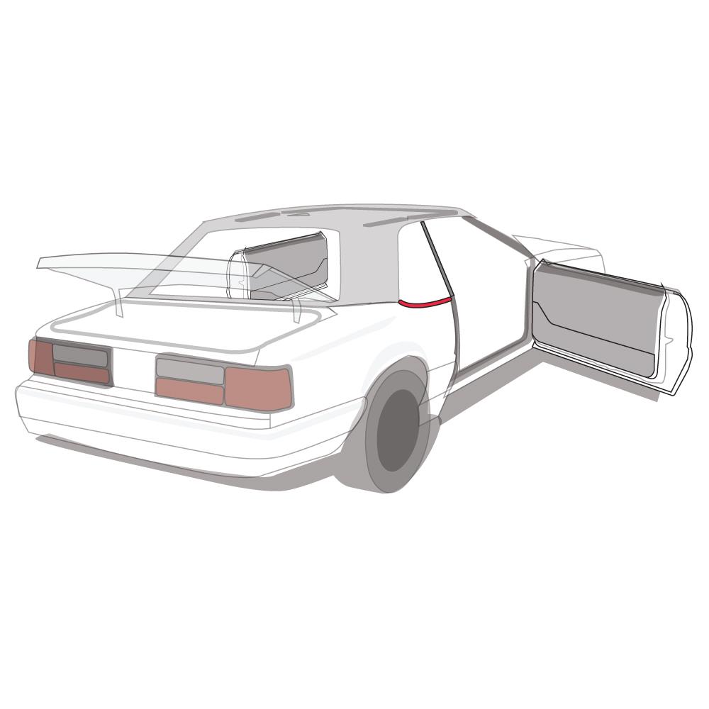 1990-93 Mustang Convertible Inner Quarter Window Belt Weatherstrip - Pair