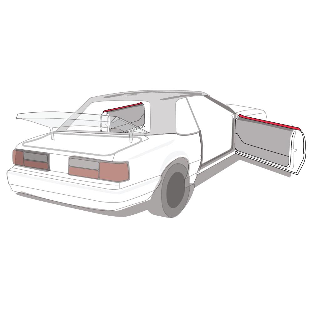 1988-93 Mustang Convertible Outer Door Belt Weatherstrip Pair