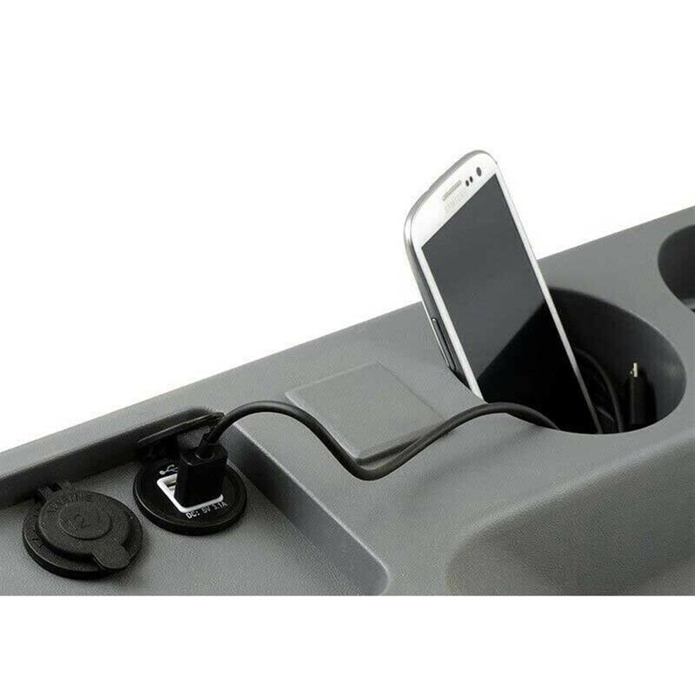 1987-1993 Mustang Cup Holder Console Panel w/ Brake Boot - Gray