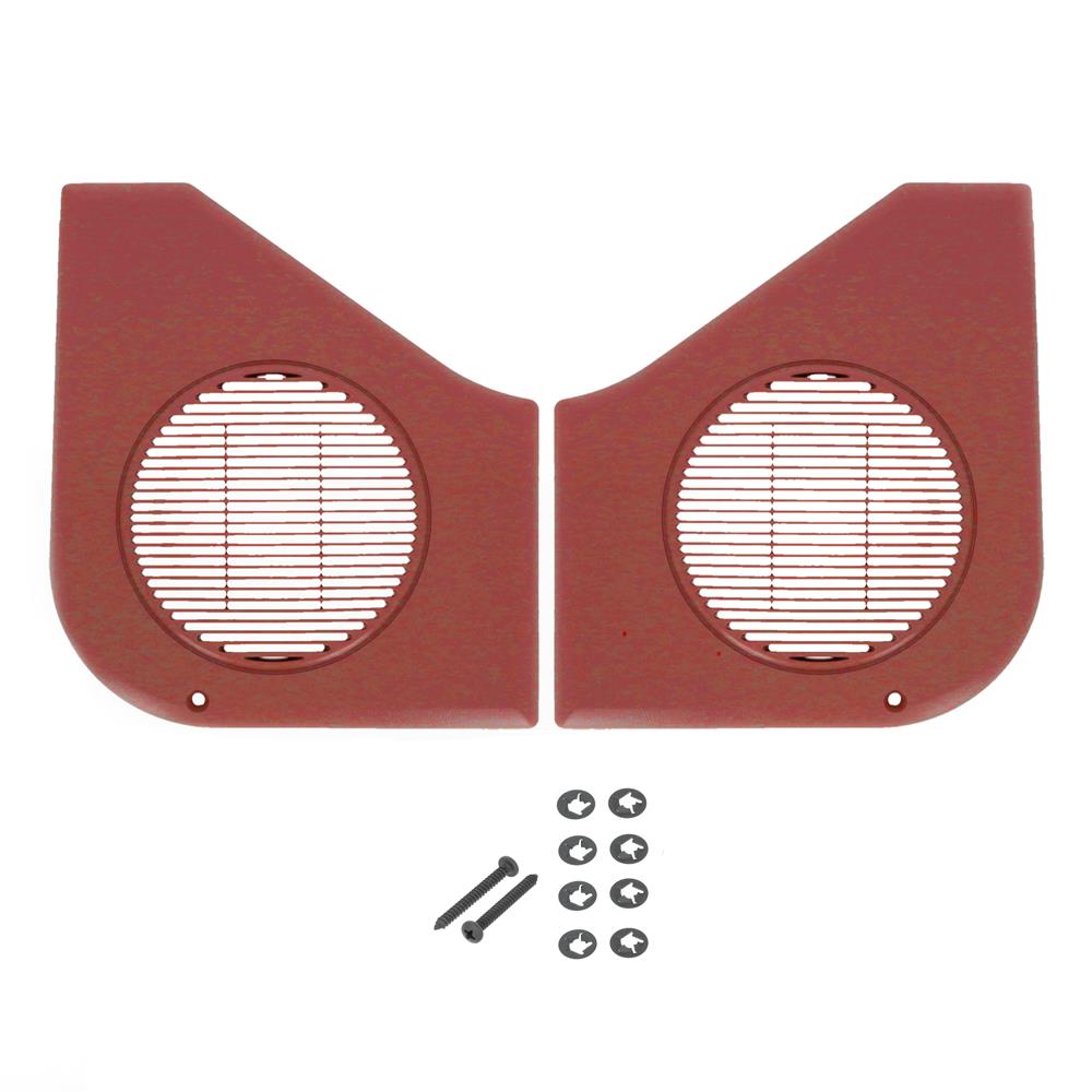 1987-93 Mustang Door Speaker Grille Kit  - Scarlet Red