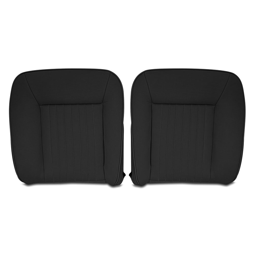 1984-93 Mustang Factory Style Sport Rear Seat Upholstery  - Black Cloth Hatchback